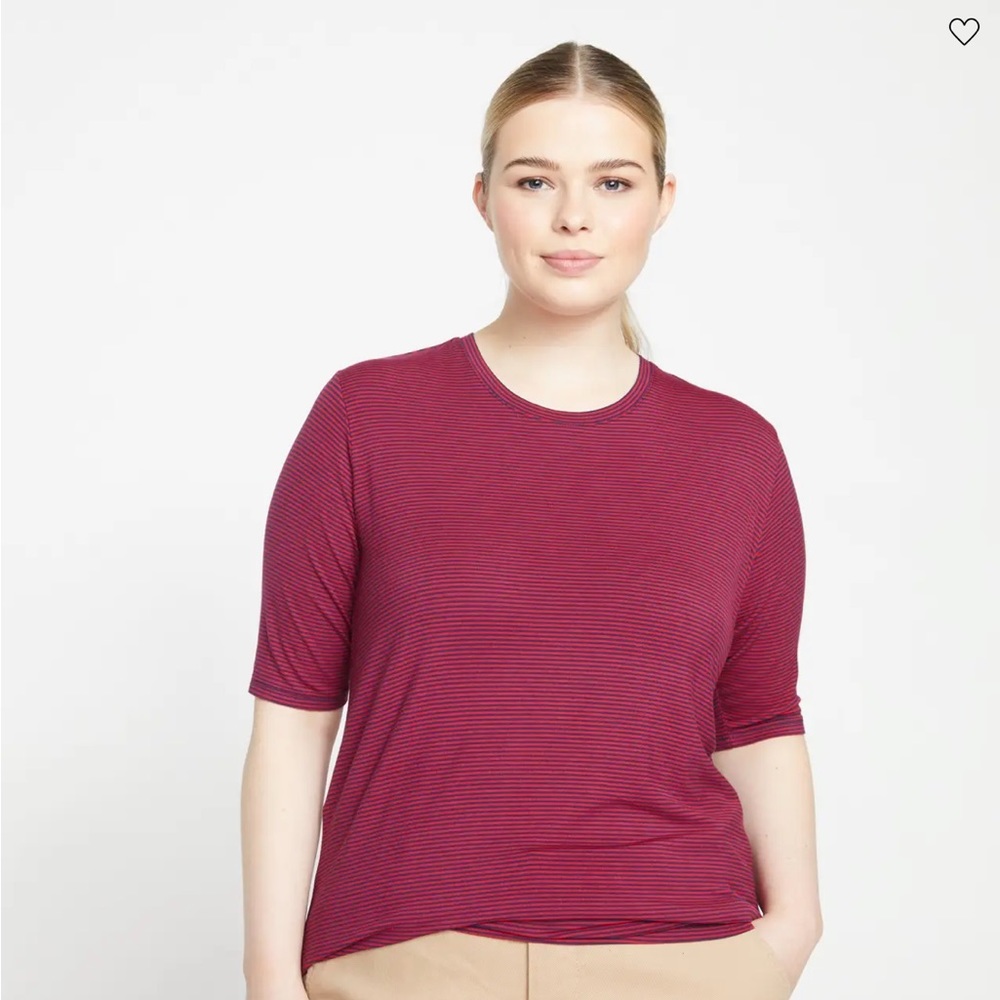 NWT Universal Standard Maia Stovepipe Tee red blue stripes Size L Size 22-24